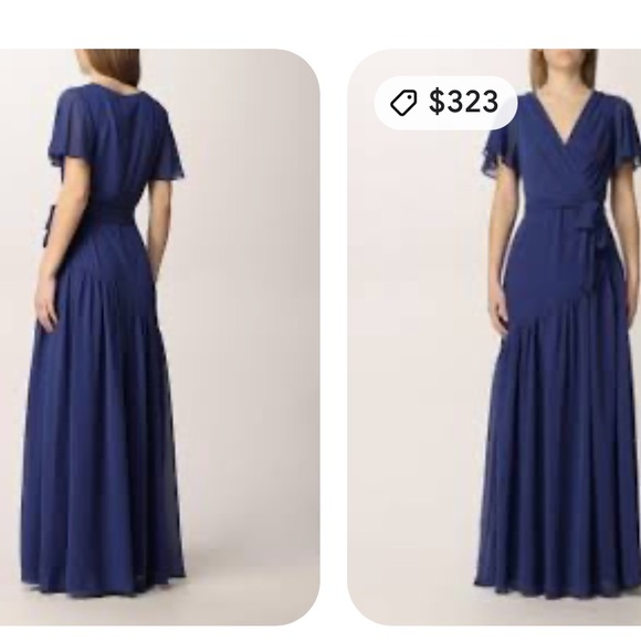 Lauren Ralph Lauren Crinkled Georgette Gown - Picture 7 of 15